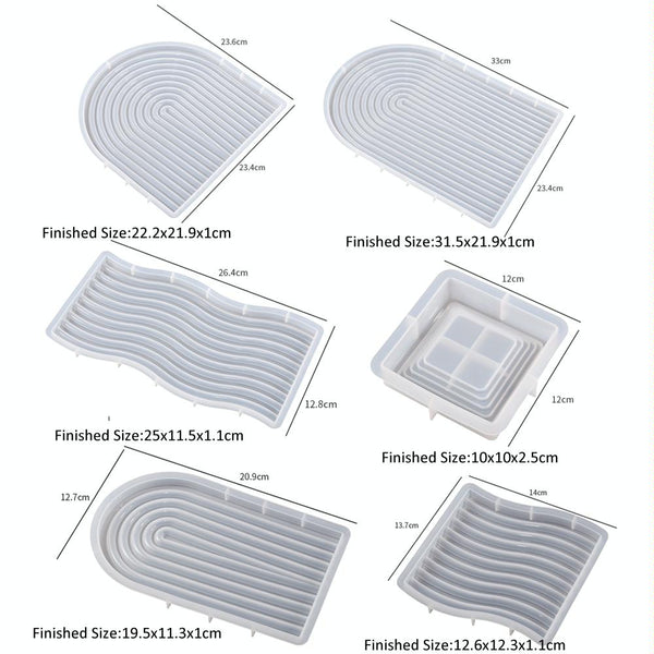 Epoxy Resin Mold Gypsum Candle Stand Arch Storage Tray Silicone Mold, Spec: U Shape Middle