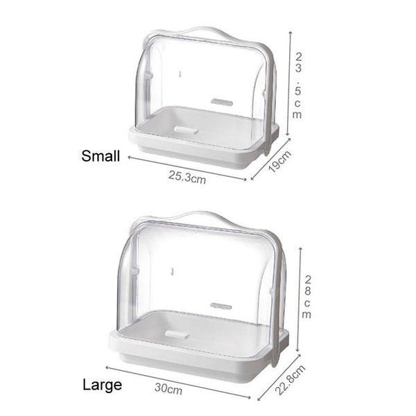 Portable Multi-function Transparent Storage Box Bread Box Bottle Organizer With Dustproof Lid, Specification: Large