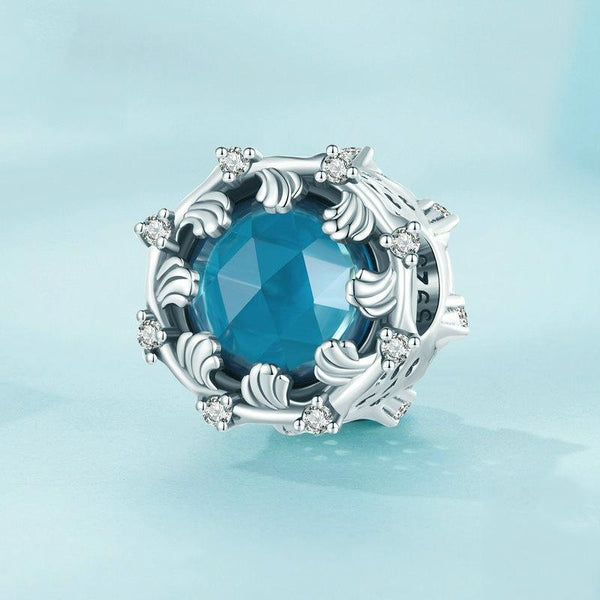 SCC2445 Sterling Silver S925 Sea Wave Flower Zircon Bracelet Beads