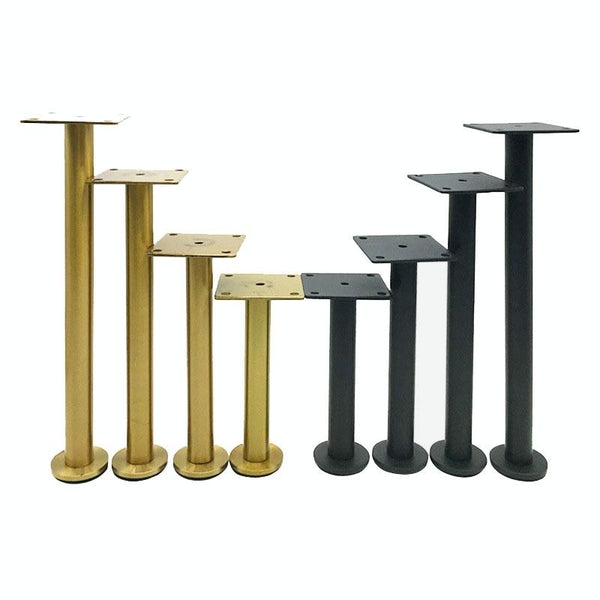 LH-TJ003 Adjustable Stainless Steel Round Tube Furniture Legs, Height: 37cm(Brushed Gold)