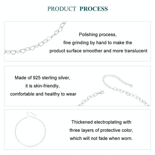 S925 Sterling Silver Love Arrangement Chain Necklace(BSA005)