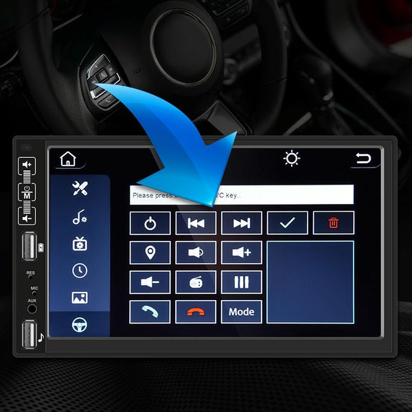 A2891 7 inch Car HD MP5 Carplay Bluetooth Music Player Reversing Image All-in-one Machine Support FM / U Disk with Remote Controler, Style:Standard + 8LEDs Light Camera
