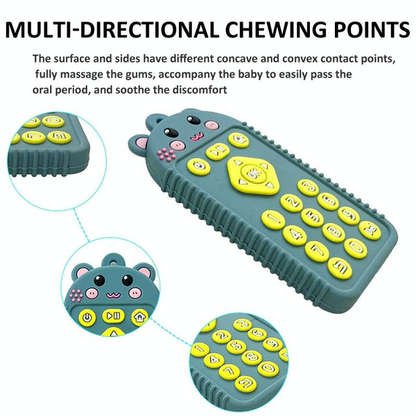 Cartoon Reomte Baby Teething Toys Silicone Baby Teether for Newborn Toddlers Infants, Style: Puppy Green