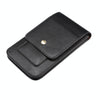 Lambskin Texture Men Phone Universal Double Lattice Waist Bag Leather Case, Size:L(Black)