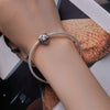 SCC2451 Sterling Silver S925 Heart Zirconia Infinity Symbol White Gold Plated Bracelet Beads