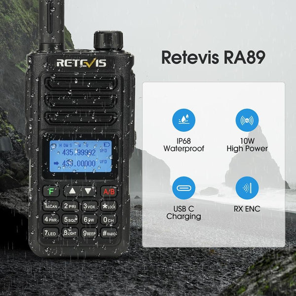 RETEVIS RA89 UV Dual-segment IP68 Waterproof Dual-guard Dual-standby Walkie Talkie(EU Frequency 144-146/430-440MHz)