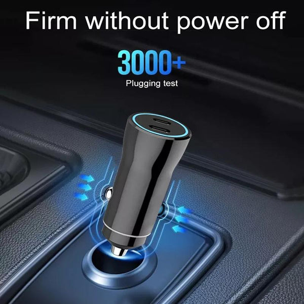 40W Dual PD Car 2 in 1 Fast Charger Car Cigarette Lighter (Black)