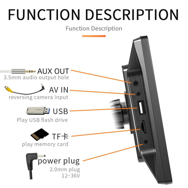 B5305 9 inch Portable Car MP5 Player Support CarPlay / Android Auto(Black)