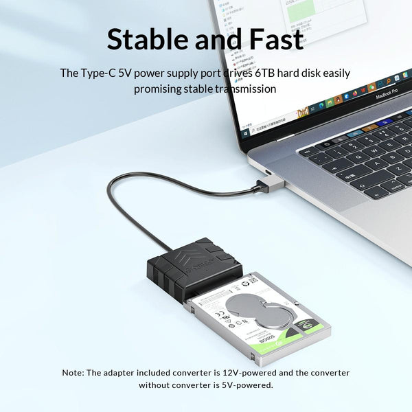 ORICO UTS1 USB 3.0 2.5-inch SATA HDD Adapter with 12V 2A Power Adapter, Cable Length:0.5m(US Plug)