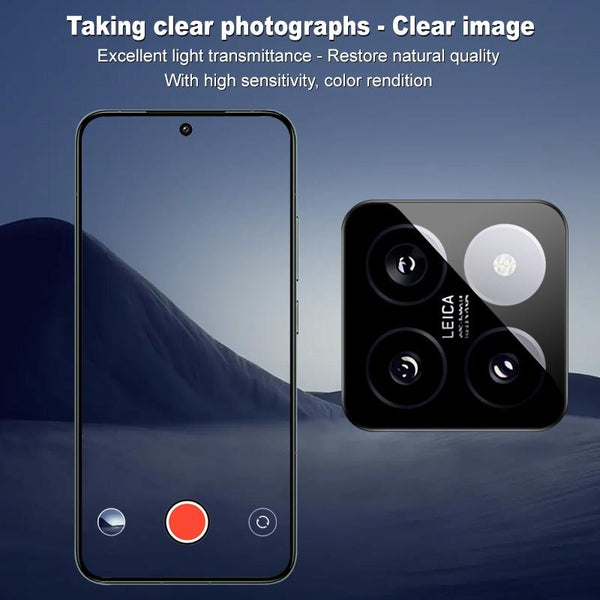 For Xiaomi 14 imak Black Version HD Glass Rear Camera Lens Film, Self-positioning Version