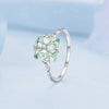 BSR339 Sterling Silver S925 Verdant Four Leaf Clover Ring White Gold Plated(No.6)