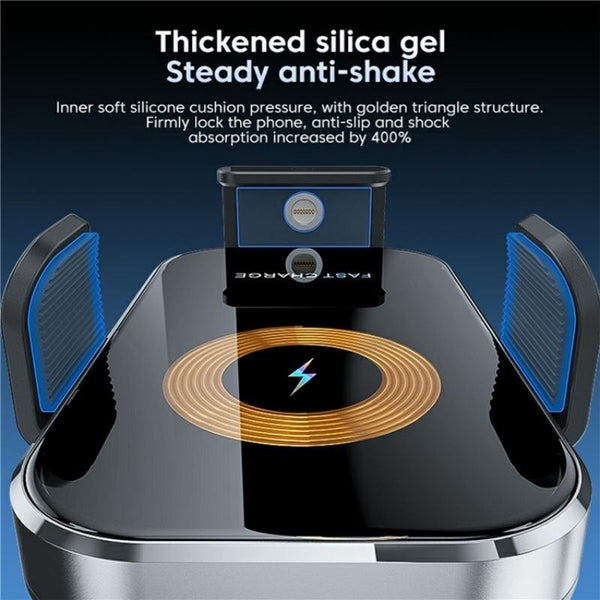 X12s Car Air Vent Wireless Charger 66W High Power Intelligent Induction Holder(Silver)