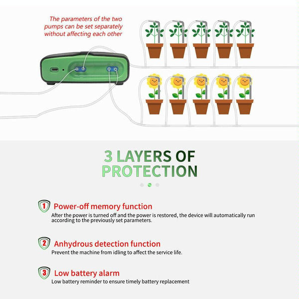 FT-C68 Dual Pump Smart Automatic Watering Device Potted Watering Garden Balcony Drip Irrigation Spraying System(Green)