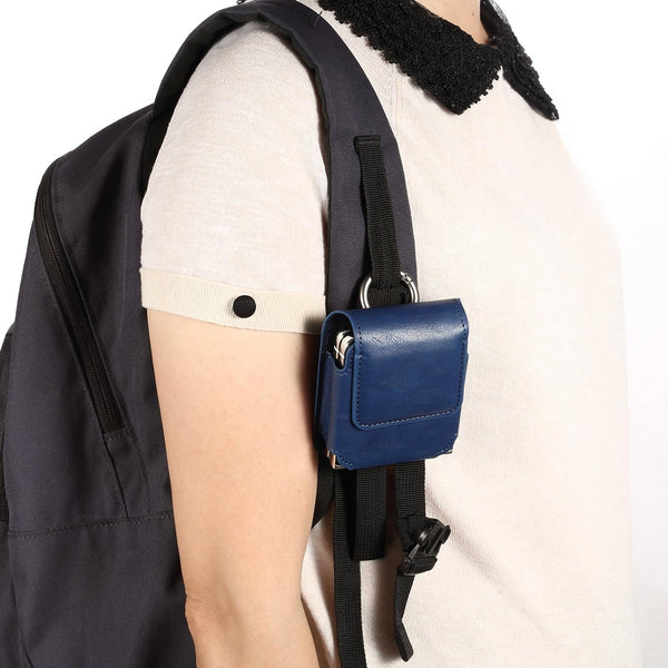 Folding Screen Mobile Phone Waist Hanging Universal Clutch Bag(Blue)