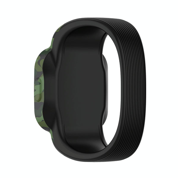 For Garmin Vivofit JR3 No Buckle Silicone Printing Watch Band, Size:S(Camouflage Green)