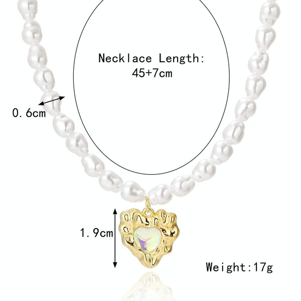 N2209-11 Colorful Love Ladies Temperament Necklace Collarbone Chain