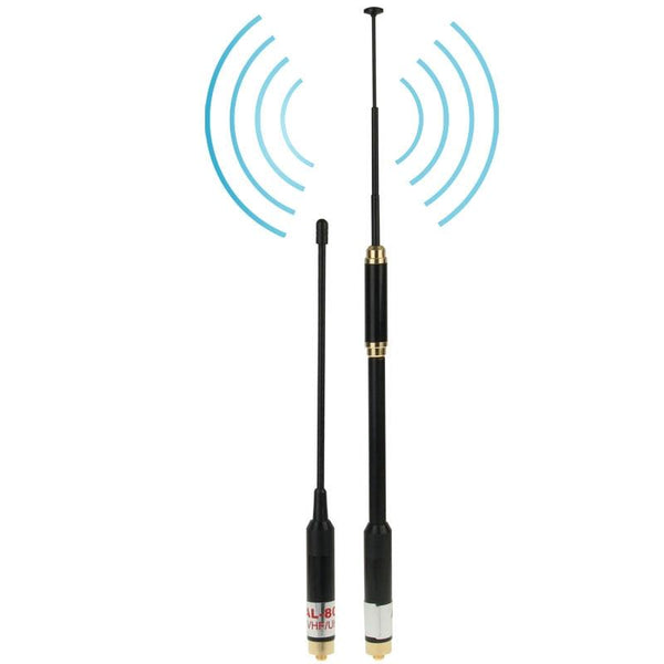 AL-800 Dual Band 144/430MHz High Gain SMA-F Telescopic Handheld Radio Dual Antenna for Walkie Talkie, Antenna Length: 22cm / 86cm