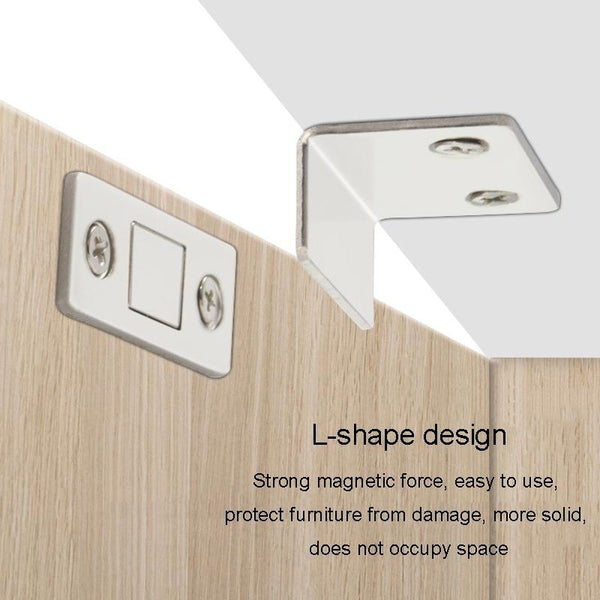 90 Degree No-Punch Invisible Door Suction Thin Section Wardrobe Sliding Door Magnetic Suction(Silver)