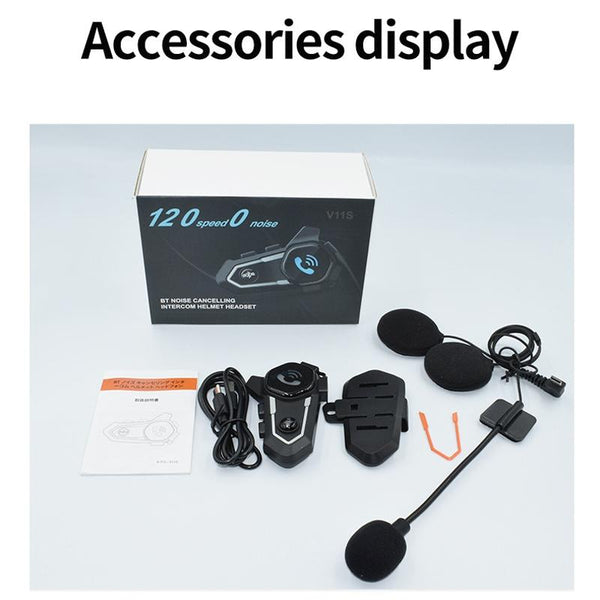 Motorcycle Noise Reduction Waterproof Helmet Cycling Bluetooth Headphones
