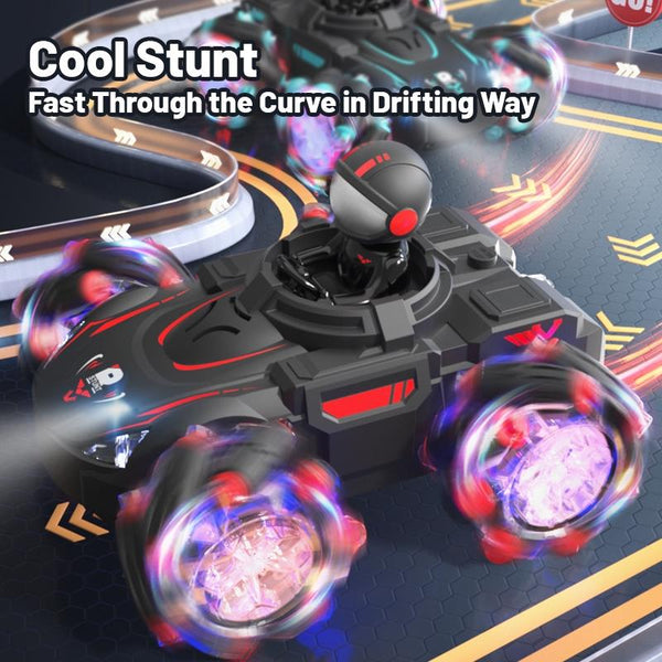 Q169 2.4G Magic Color Projection Stunt Remote Control Car(Black Red)