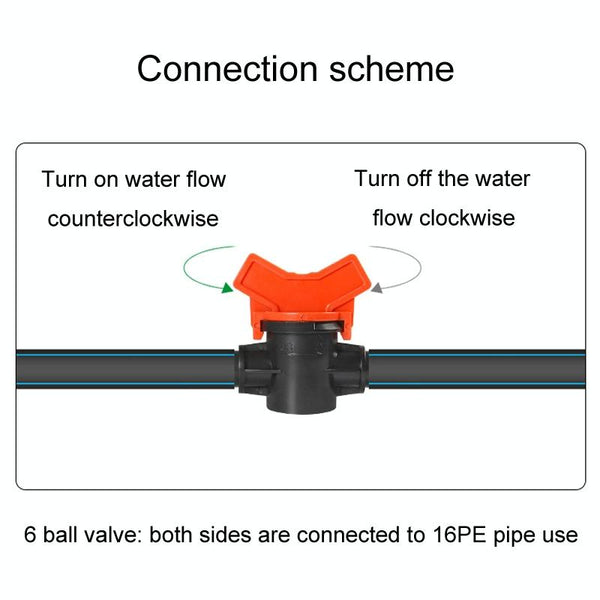16PE Pipe Switch Ball Valve Greenhouse Irrigation Watering Switch Accessories, Model: AT747