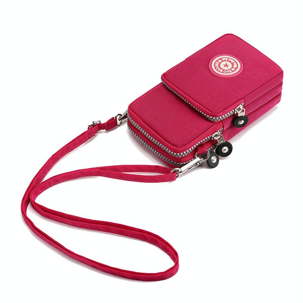 Crossbody Mobile Phone Bag Vertical Coin Purse with Armband for Women(Navy Blue)