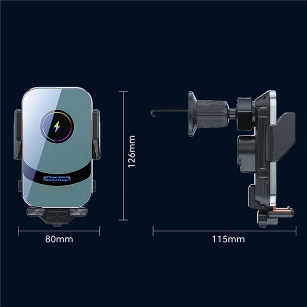 X16 Car Smart Sensor Phone Holder Magnetic Phone Mount Automatic Wireless Charger(Silver)