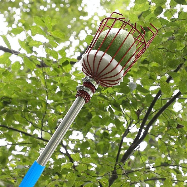 Stainless Steel Aerial Fruit Picker Fruit Picking Tools, Specification: 6 Sections 2.4m