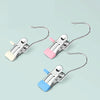 5pcs /Pack Stainless Steel Flat Clip With Hook Anti-Scratch Catch Laundry Drying Holder(Beige)