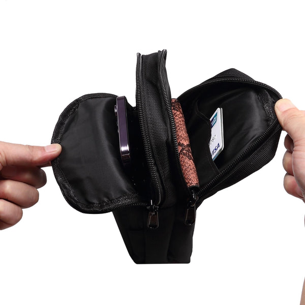 Multifunctional Casual Crossbody Mobile Phone Storage Waist Bag(Black)