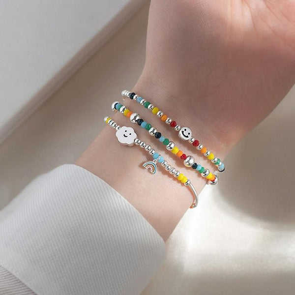 S925 Sterling Silver Gypsophila Beanie Ladies Bracelet, Specification:XL1194