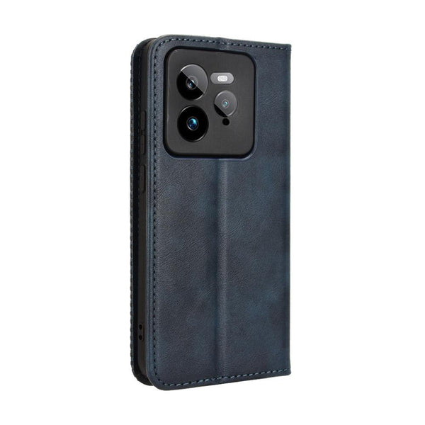 For Realme GT 7 Pro 5G Magnetic Buckle Retro Texture Leather Phone Case(Blue)