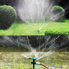 Automatic 360 Rotating Adjustable Garden Water Sprinklers Lawn Irrigation System with 3 Arm Sprayers and Spike Base(Blue)
