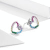 Rainbow Earrings Sterling Silver S925 Heart-shaped Zircon Girls Accessories
