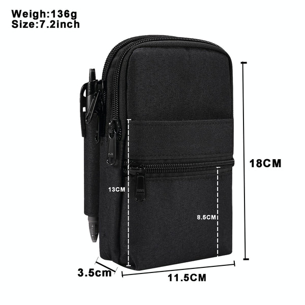 Denim Casual Waist Bag Crossbody Shoulder Bag(Black)