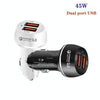 45W USB QC3.0 30W + USB 2.0 Fully Compatible Car Charger(Black)