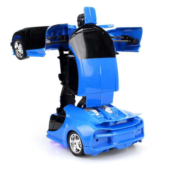 1023 4 Channels Remotely Deformed Car Toy Car(Blue)