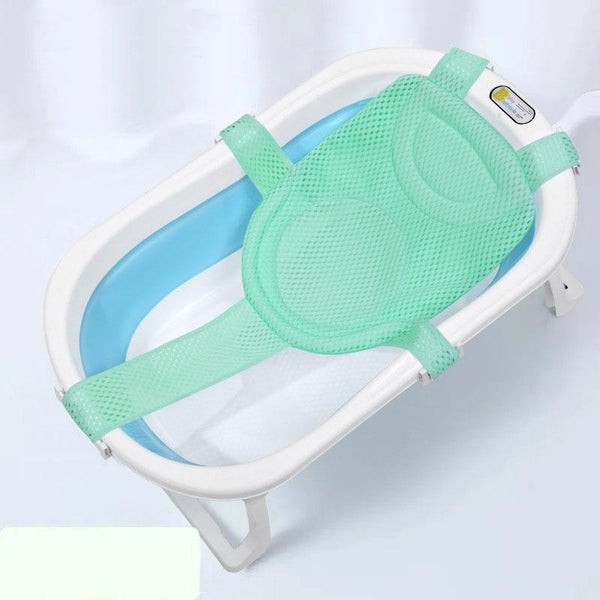 Baby Bath Tub Bathing Support Net Stand Newborn Non-Slip Suspended Shower Mat, Style: 5 Buckle Green