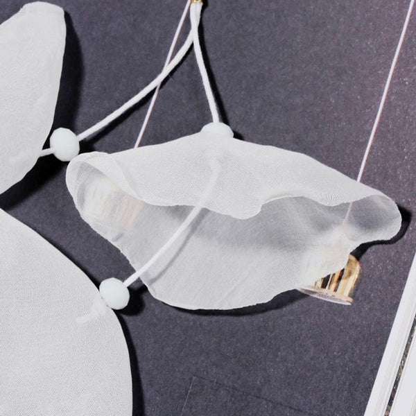 Long Exaggerated Fabric Art Handmade Petal Earrings, Color: E1908-21 Blue