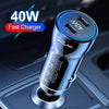 40W Dual PD Car 2 in 1 Fast Charger Car Cigarette Lighter (White)