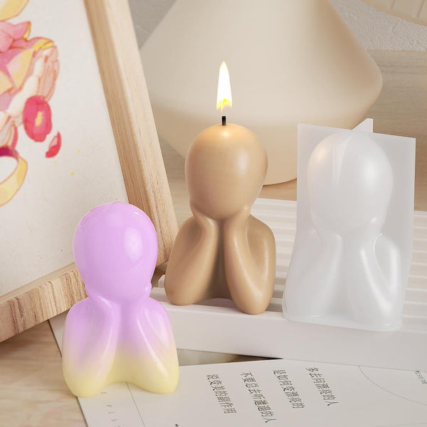 Silicone 3D Family Thinker Resin Mold for Candle Soap Epoxy Resin Art Craft Making, Spec: Child