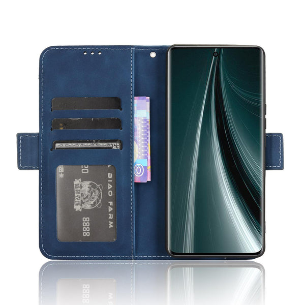 For vivo T3 Pro 5G / iQOO Z9S Pro 5G Skin Feel Calf Texture Card Slots Leather Phone Case(Blue)