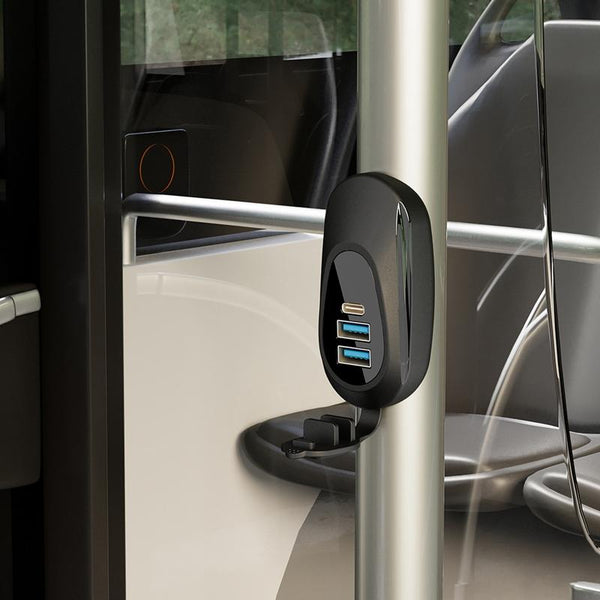12-24V Bus Handlebar Installed USB Fast Charging Charger, Specifications: 2U QC+QC