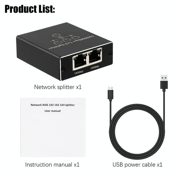 1 To 4 Gigabit Network Splitter Network Sharer RJ45 Network Cable Splitter