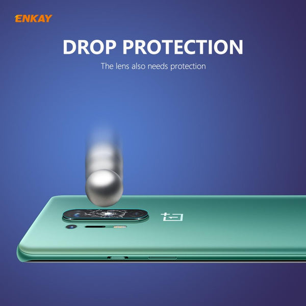 For OnePlus 8 Pro 2 PCS Hat-Prince ENKAY 0.2mm 9H 2.15D Round Edge Rear Camera Lens Tempered Glass Film