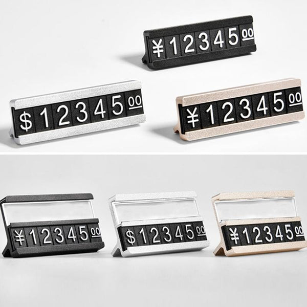 Metal Digital Grain Price Display Micro Standing Plate, Size: Single Layer(Silver)