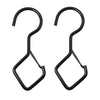 2pcs Household S Hooks For Hanging Metal Windproof Hooks With Safety Buckle, Color: Black
