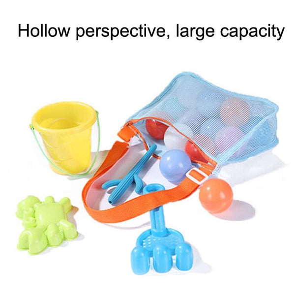 Children Shell Collection Bag Beach Toys Organizer Storage Bag(Purple Blue)