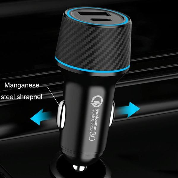 QIAKEY Dual Fast Charging Charger One To Two Cigarette Lighter, Size: TH229 95W(Black)