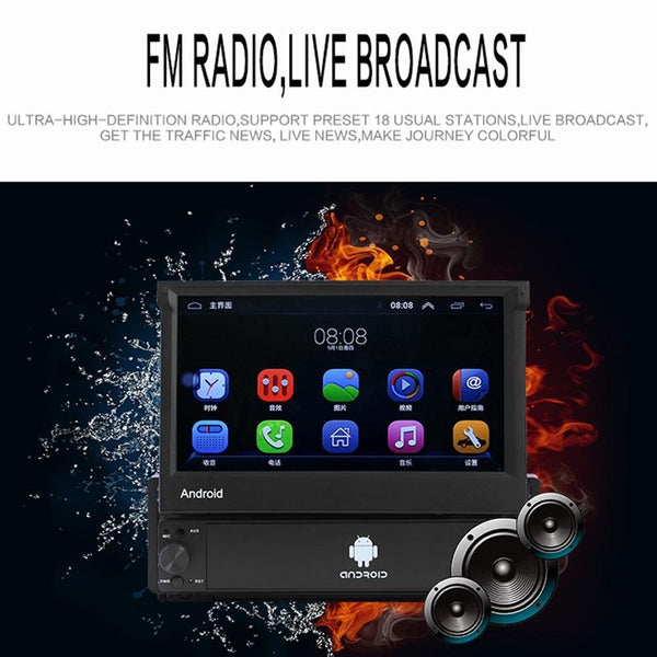SU 9701 2GB+16GB 7 inch HD Manual Telescoping Car Android Radio Receiver MP5 Player, Support FM & Bluetooth & TF Card & GPS & Phone Link & WiFi
